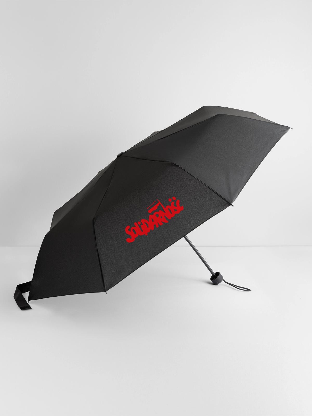 Solidarität - Solidarnosc - Regenschirm (klein) - Schwarz - Vorne