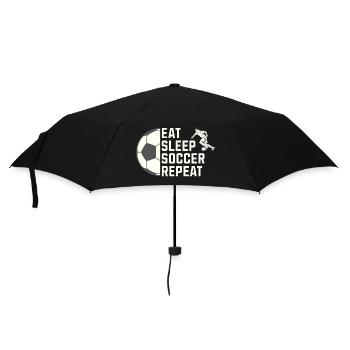 Eat. Sleep. Soccer. Repeat. – Für alle Fußballfans - Regenschirm (klein) - Schwarz - Vorne
