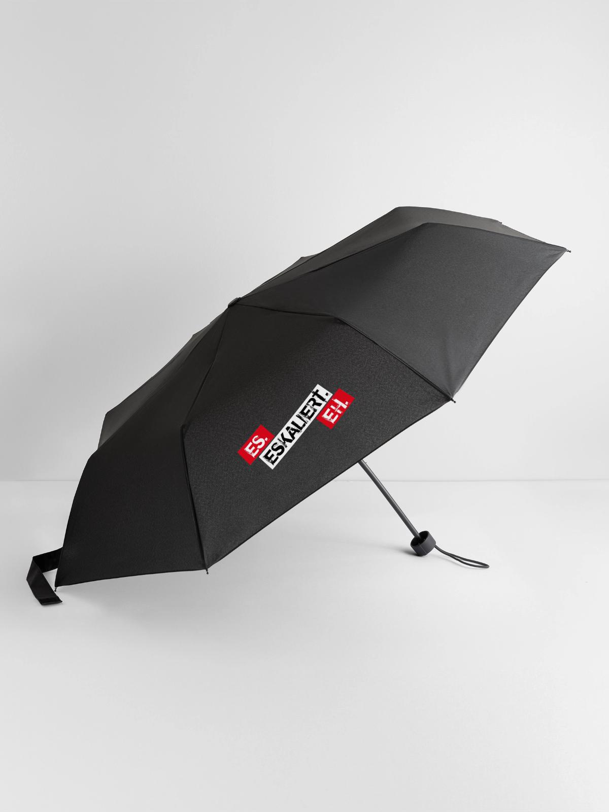 Es Eskaliert Eh - Regenschirm (klein) - Schwarz - Vorne