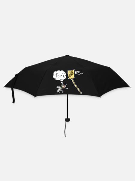 Fliege Lustig Fliegenklatsche Lustig Vektor Neu - Regenschirm (klein) - Schwarz