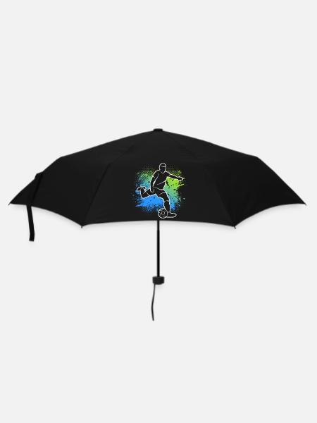 Fußballer Jungen Fußball Spieler Fußballspieler - Regenschirm (klein) - Schwarz