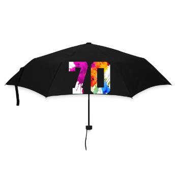 NUMMER 70 JAHRE ALT 70. GEBURTSTAG - Regenschirm (klein) - Schwarz - Vorne