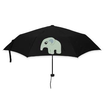 Elefant Geschenk Baby Geburt Babyparty Taufe  - Regenschirm (klein) - Schwarz - Vorne
