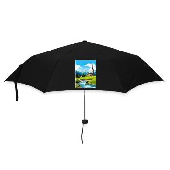 Ramsau Deutschland Berchtesgaden Vintage Reiseposter - Regenschirm (klein) - Schwarz - Vorne