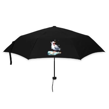 maritim Möwe Flaschenpost Möwen - Regenschirm (klein) - Schwarz - Vorne