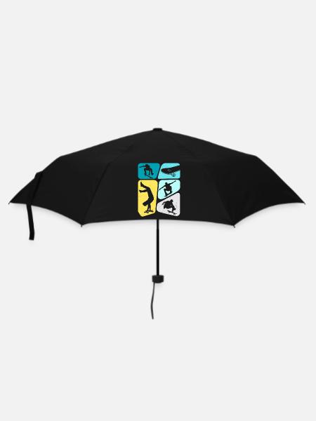 Skateboarder Skaten Skater Skateboard Jungen - Regenschirm (klein) - Schwarz