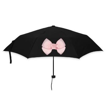 Schleife Rosa - Regenschirm (klein) - Schwarz - Vorne