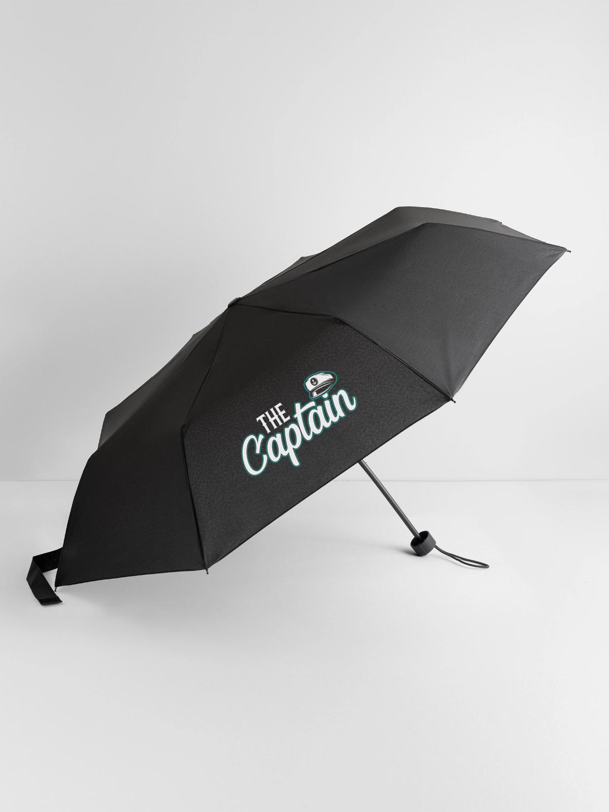 Der Captain - Regenschirm (klein) - Schwarz - Vorne