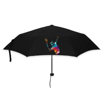 Schmetternder Tennis Rasenplatz - Regenschirm (klein) - Schwarz - Vorne