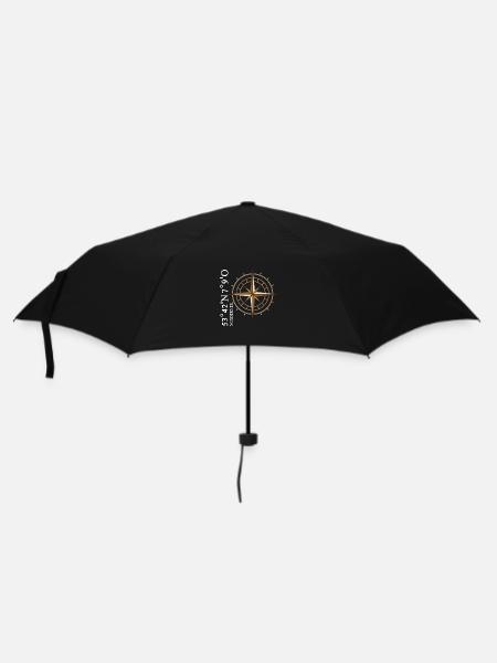 Norderney Koordinaten Insel - Regenschirm (klein) - Schwarz