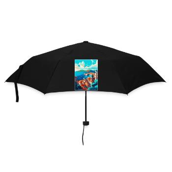 Dubrovnik Kroatien Vintage Reiseplakat Souvenir - Regenschirm (klein) - Schwarz - Vorne
