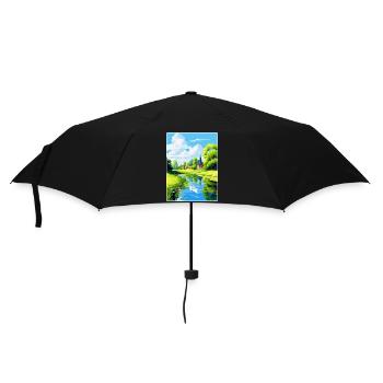 Spreewald Deutschland Vintage Reiseplakat Souvenir - Regenschirm (klein) - Schwarz - Vorne