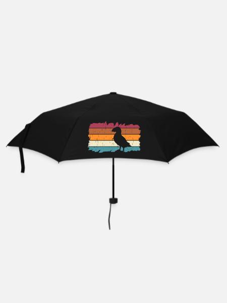 Retro Papageitaucher Puffin Papageientaucher - Regenschirm (klein) - Schwarz