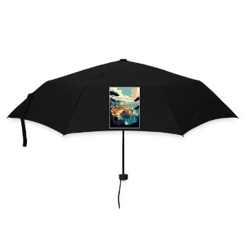 Dubrovnik Kroatien Vintage Reiseposter Souvenir - Regenschirm (klein) - Schwarz - Vorne