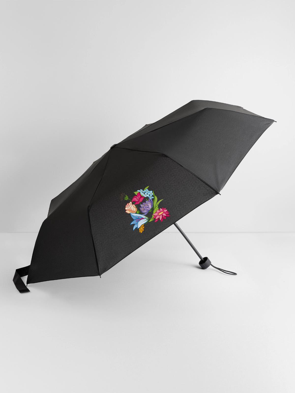 Frühling Flowers - Regenschirm (klein) - Schwarz - Vorne