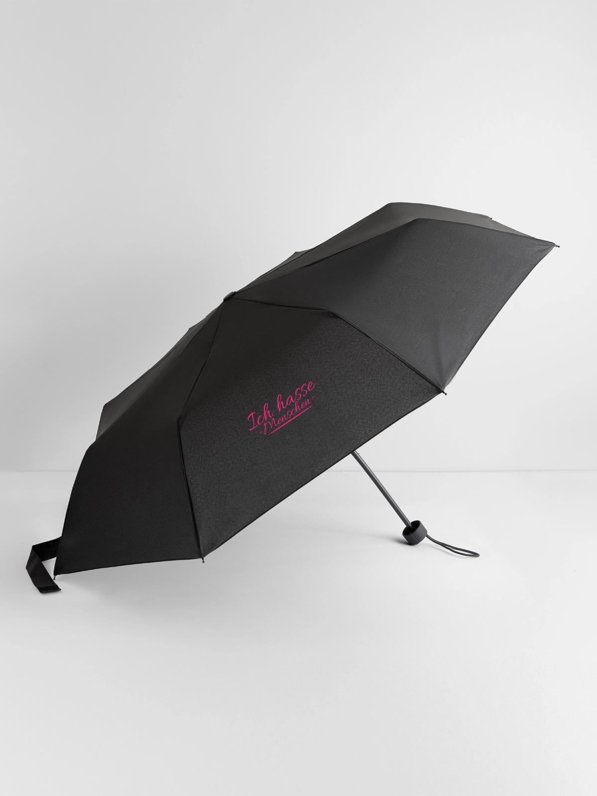 Ich hasse Menschen - Regenschirm (klein) - Schwarz - Vorne