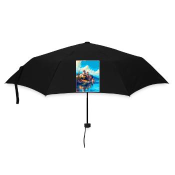 Ohrid Macédoine du Nord Affiche de voyage vintage WPA - Parapluie standard - noir - Devant