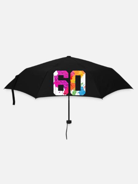 FARBIG NUMMER 60 BUNT 60. GEBURTSTAG - Regenschirm (klein) - Schwarz