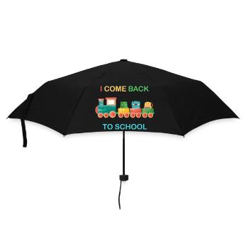 Ich komme zurück zur Schule, Kinderschule, Zug - Regenschirm (klein) - Schwarz - Vorne