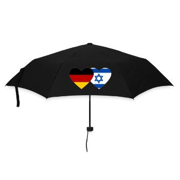 Deutschland Israel Flagge Herz - Regenschirm (klein) - Schwarz - Vorne