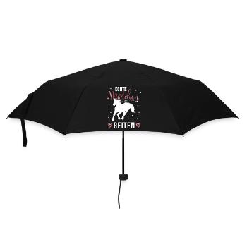 Echte Mädchen Reiten Pferde Mädchen - Regenschirm (klein) - Schwarz - Vorne