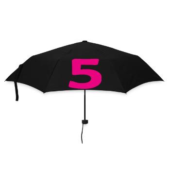 5. 5 JAHRE. 5-JÄHRIGES JUBILÄUM. 5-JÄHRIGES JUBILÄUM. 5. - Regenschirm (klein) - Schwarz - Vorne