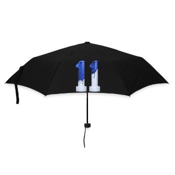 NR. 11 NUMMER 11 BLAU WEIß 11. GEBURTSTAG - Regenschirm (klein) - Schwarz - Vorne