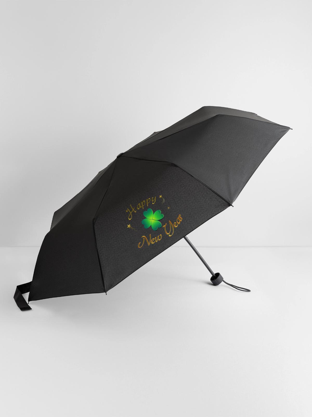 Happy New Year - Regenschirm (klein) - Schwarz - Vorne