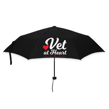 Tierarzt im Herzen - Regenschirm (klein) - Schwarz - Vorne