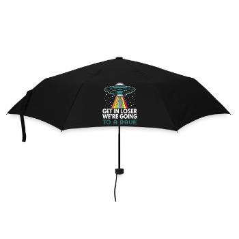 Rave Alien Ufo Cooler Raven Spruch - Regenschirm (klein) - Schwarz - Vorne