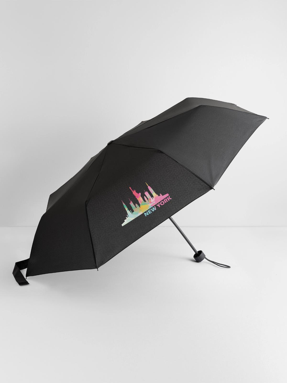 New York - Regenschirm (klein) - Schwarz - Vorne