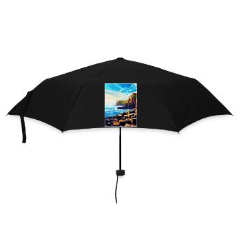 Giant Causeway Irland Uk Reise Poster Souvenir - Regenschirm (klein) - Schwarz - Vorne