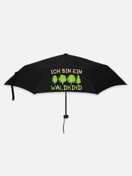 Ich Bin Ein Waldkind - Regenschirm (klein) - Schwarz