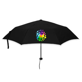Herzen Herz viele Herzen - Regenschirm (klein) - Schwarz - Vorne