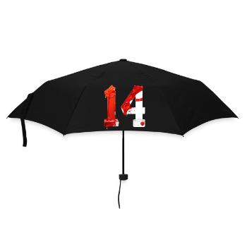 NO. 14 NUMBER 14 RED WHITE 14TH BIRTHDAY - Umbrella (small) - black - Front