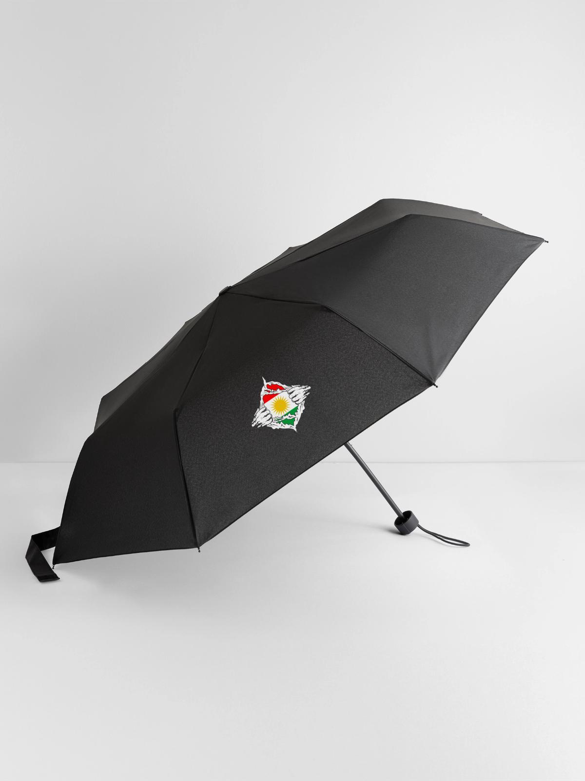 Kurdistan Kurde Flagge - Regenschirm (klein) - Schwarz - Vorne