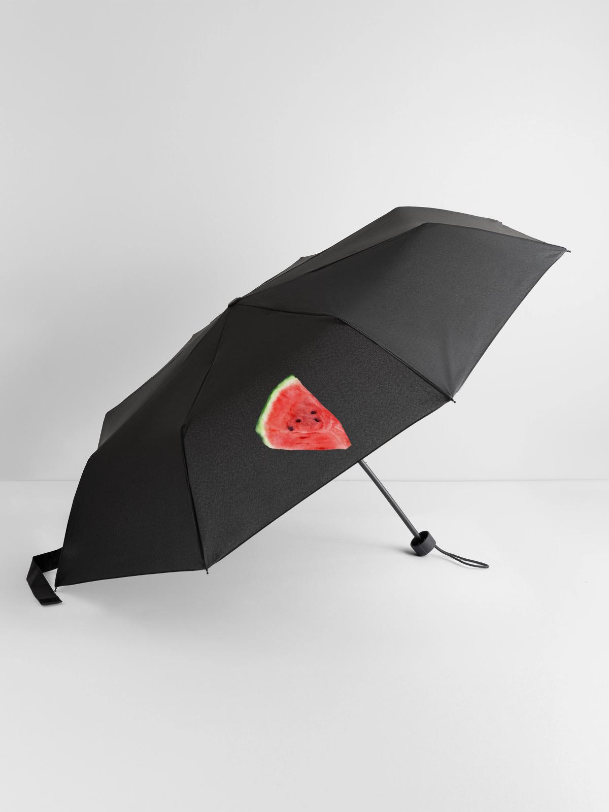 Wassermelone - Regenschirm (klein) - Schwarz - Vorne