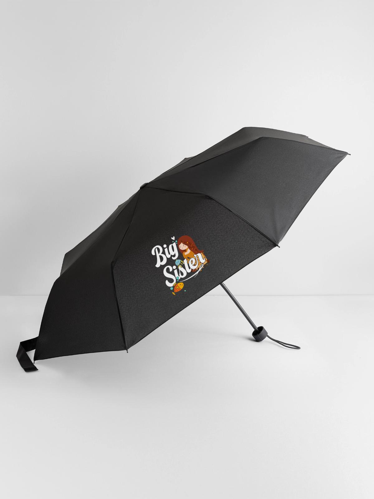 Große Schwester Big Sis - Regenschirm (klein) - Schwarz - Vorne