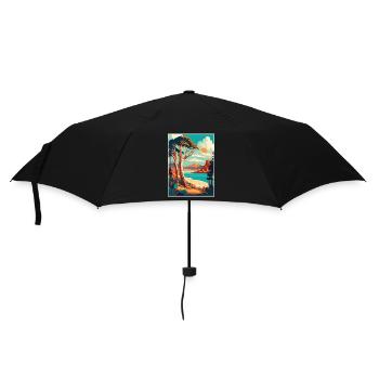Tasmanien Australien Vintage Reiseposter Souvenir - Regenschirm (klein) - Schwarz - Vorne