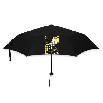 gamer I love games - Regenschirm (klein) - Schwarz - Vorne