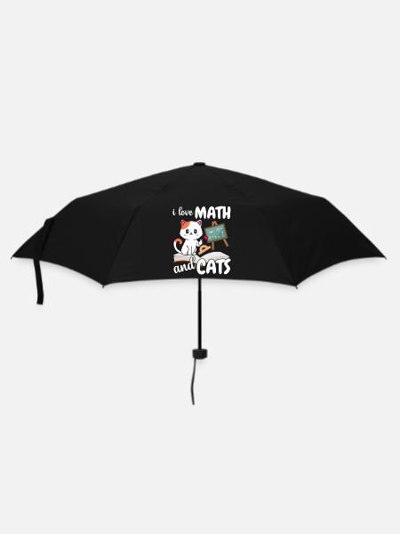Ich Liebe Mathe Und Katzen Mathematik - Regenschirm (klein) - Schwarz