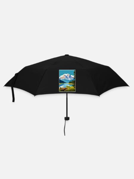 Jasper National Park Kanada Vintage Reiseposter - Regenschirm (klein) - Schwarz
