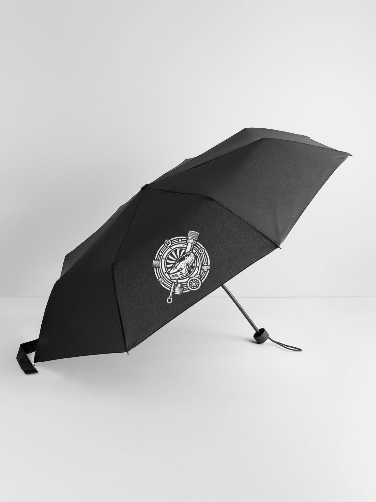 Auto Tuning Logo - Regenschirm (klein) - Schwarz - Vorne