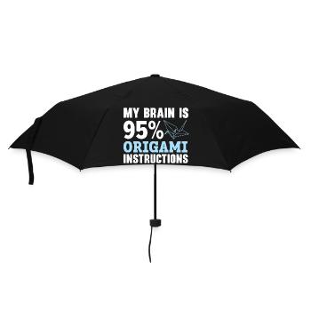 Mein Gehirn besteht zu 95% aus Origami-Anleitungen - Regenschirm (klein) - Schwarz - Vorne