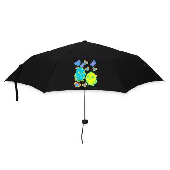 Küken Ostern Kind Kinder - Regenschirm (klein) - Schwarz - Vorne