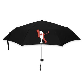 Hockey player Canada flag - Umbrella (small) - black - Front