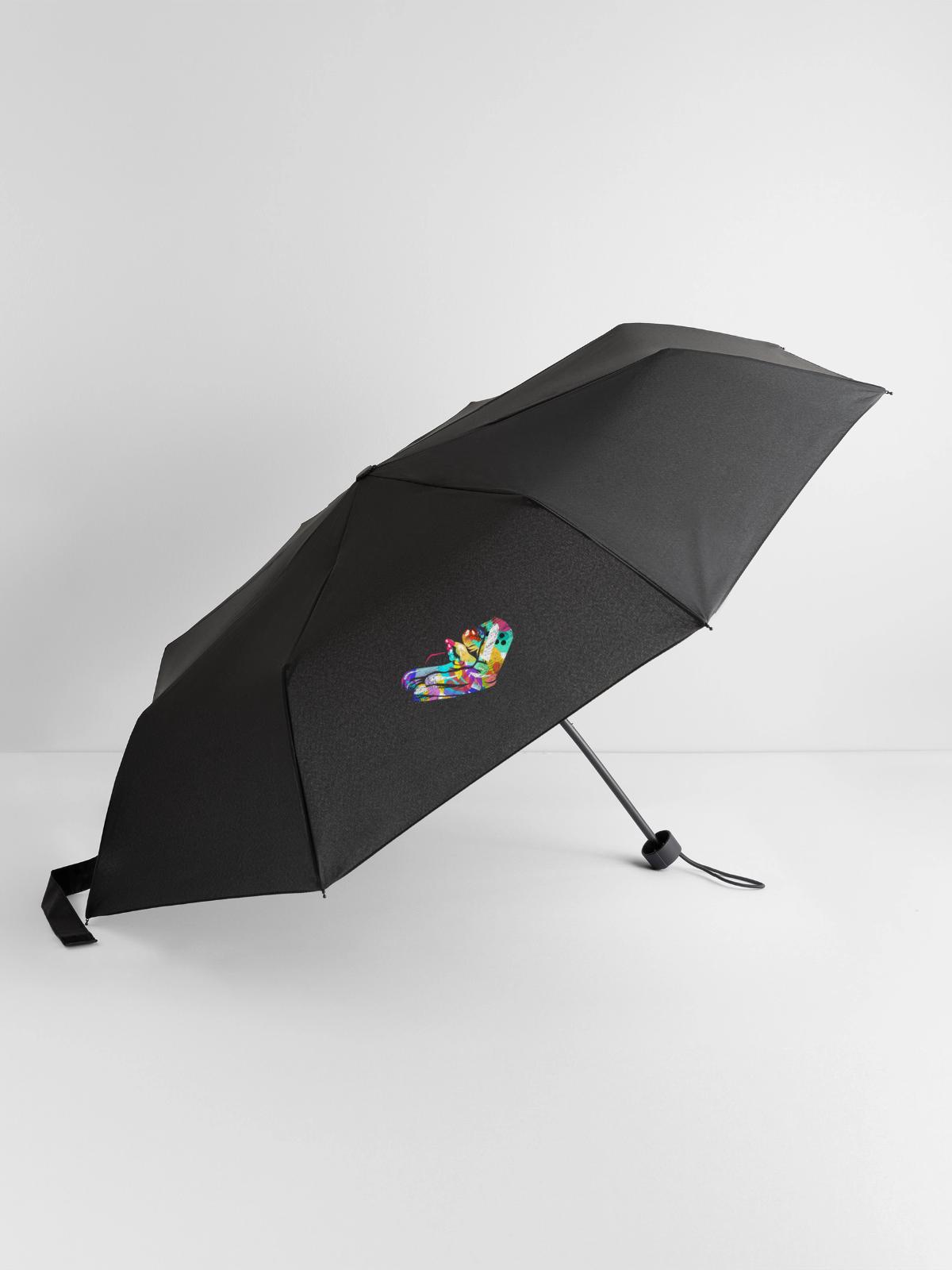 Aufmerksame Hebamme Wochenbett - Regenschirm (klein) - Schwarz - Vorne