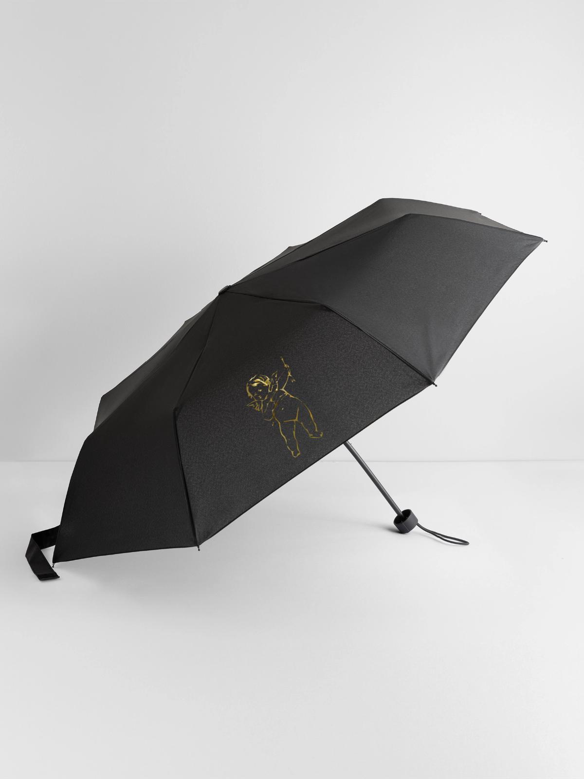 Engel - Regenschirm (klein) - Schwarz - Vorne