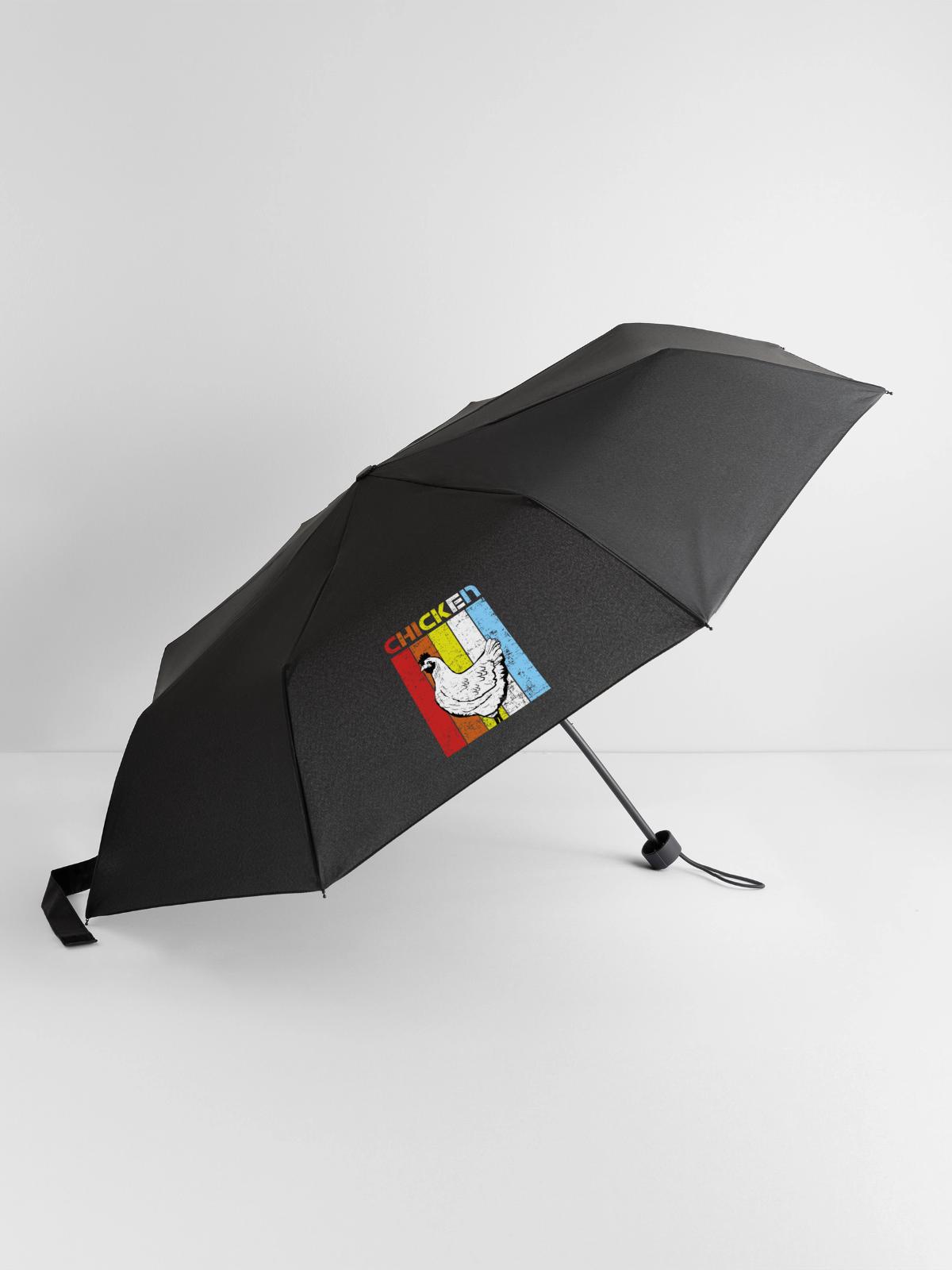 Huhn Henne - Regenschirm (klein) - Schwarz - Vorne