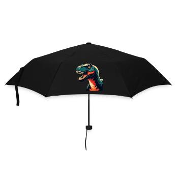 Dinosaurier Cartoon Figur Buntes Haustier Tier - Regenschirm (klein) - Schwarz - Vorne